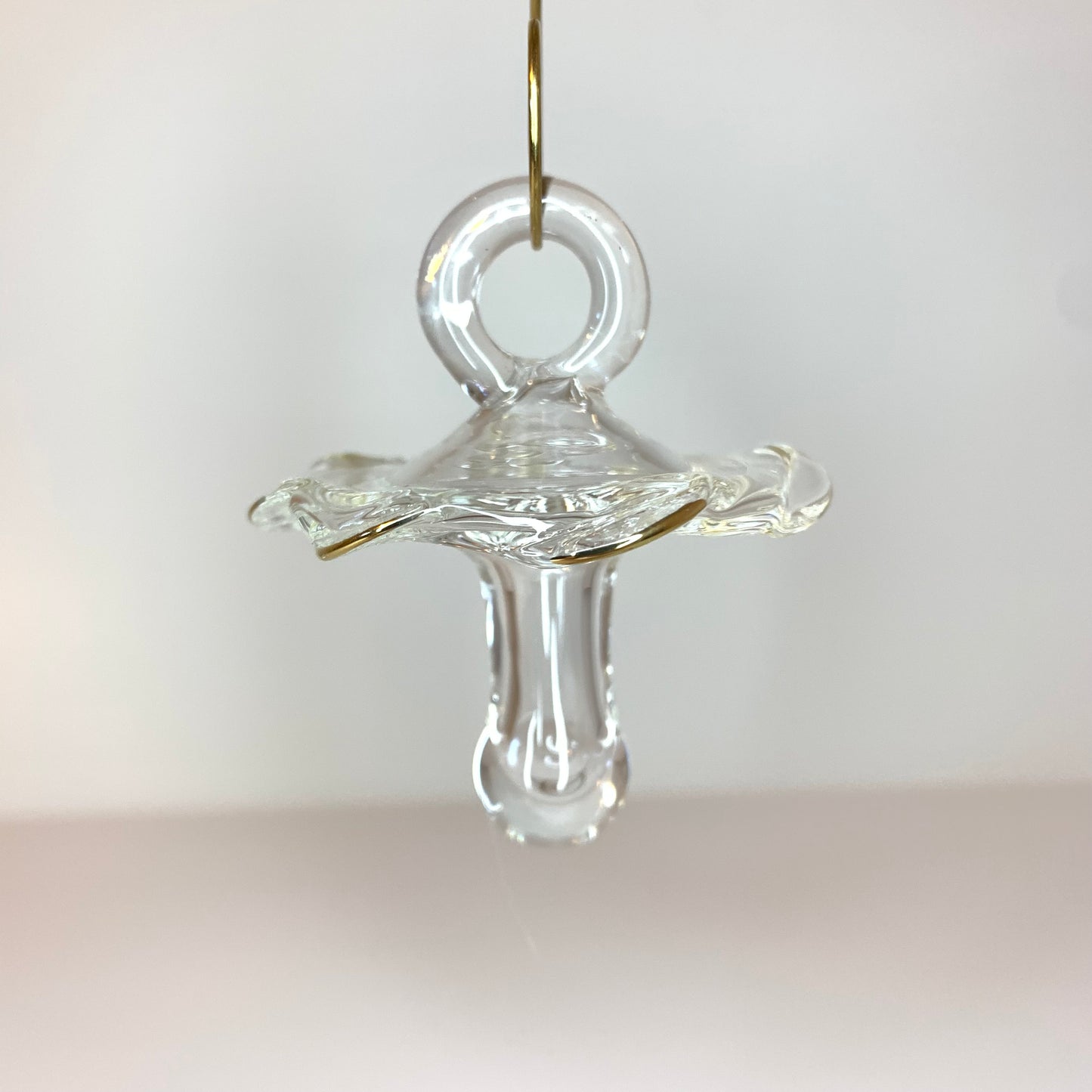 Blown Glass Ornament - Pacifier: Clear