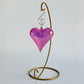 Blown Glass Ornament - Heart: Pink
