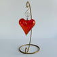 Blown Glass Ornament - Heart: Red Amber