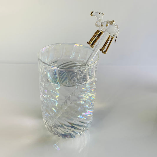 Blown Glass Cocktail Stirrer - Camel