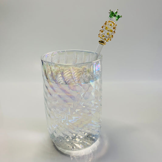 Blown Glass Cocktail Stirrer - Pineapple
