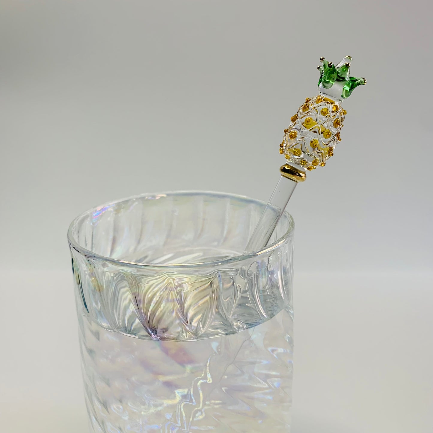 Blown Glass Cocktail Stirrer - Pineapple