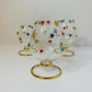 Blown Glass Tabletop Egg - Colored Gems