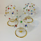 Blown Glass Tabletop Egg - Colored Gems