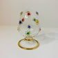 Blown Glass Tabletop Egg - Colored Gems