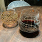 Blown Glass Wine Glass/ Vase / Votive Holder - Gold Carousel