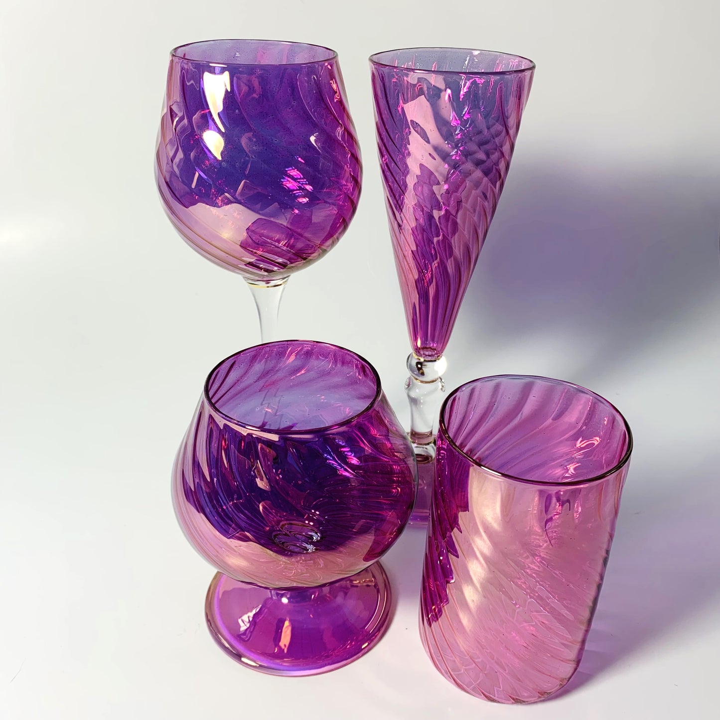Blown Glass Cognac Glass - Iridescent