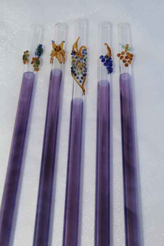 Blown Glass Straw - Purple