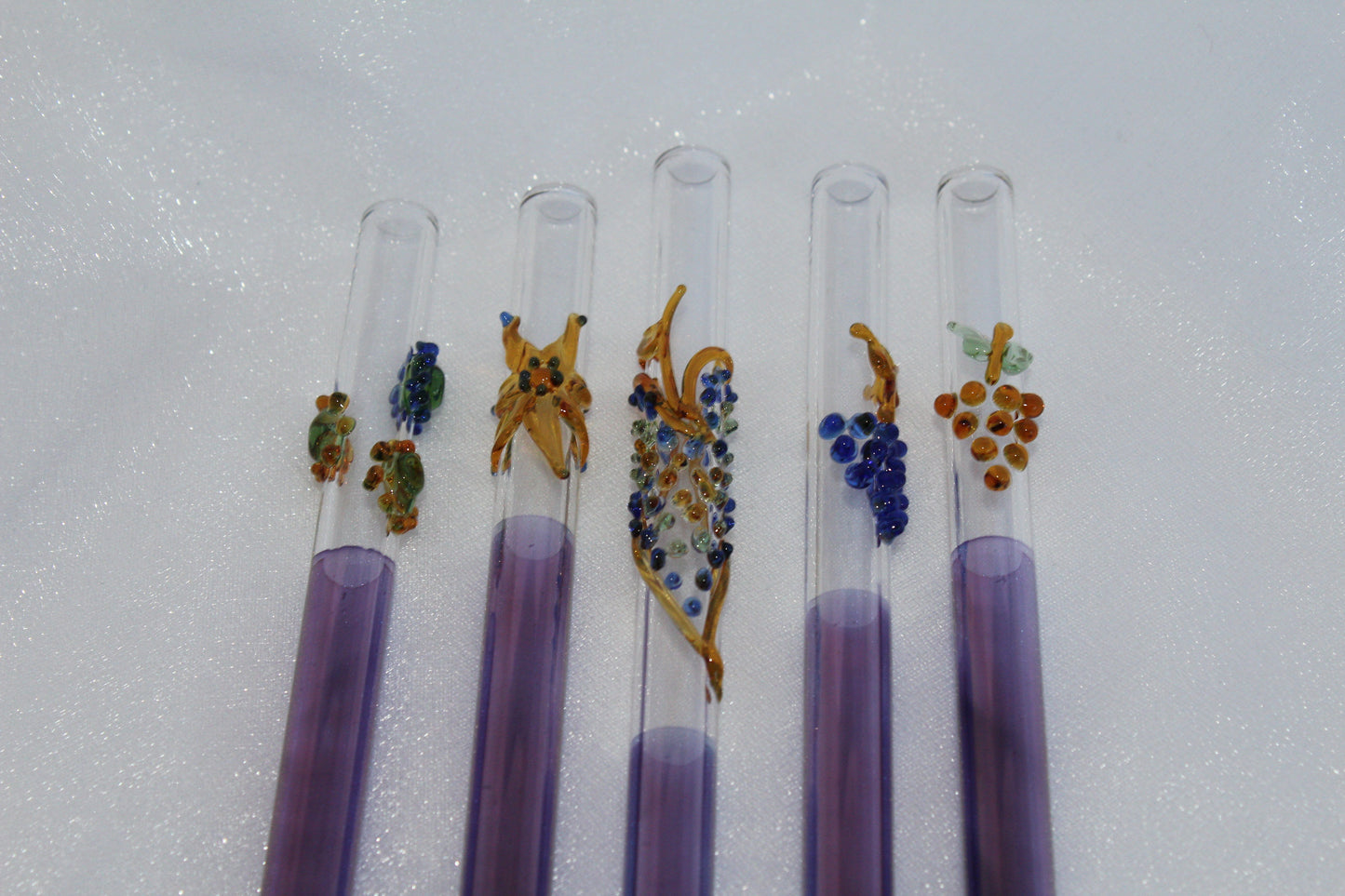 Blown Glass Straw - Purple