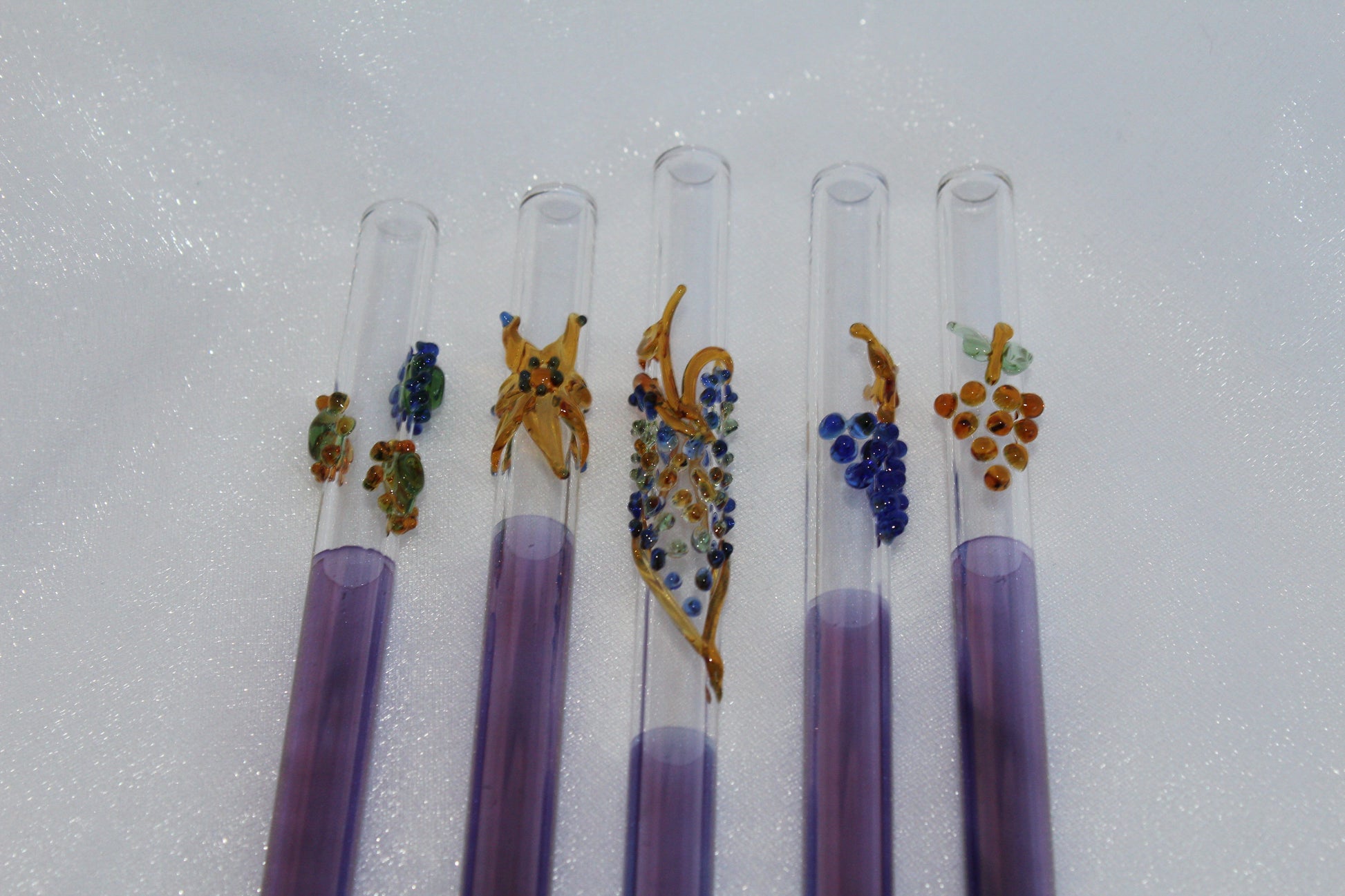 Blown Glass Straw - Purple