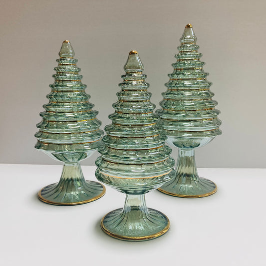 Blown Glass Tabletop Christmas Tree - Green Spruce