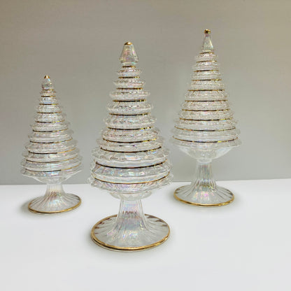 Blown Glass Tabletop Christmas Tree - White Spruce