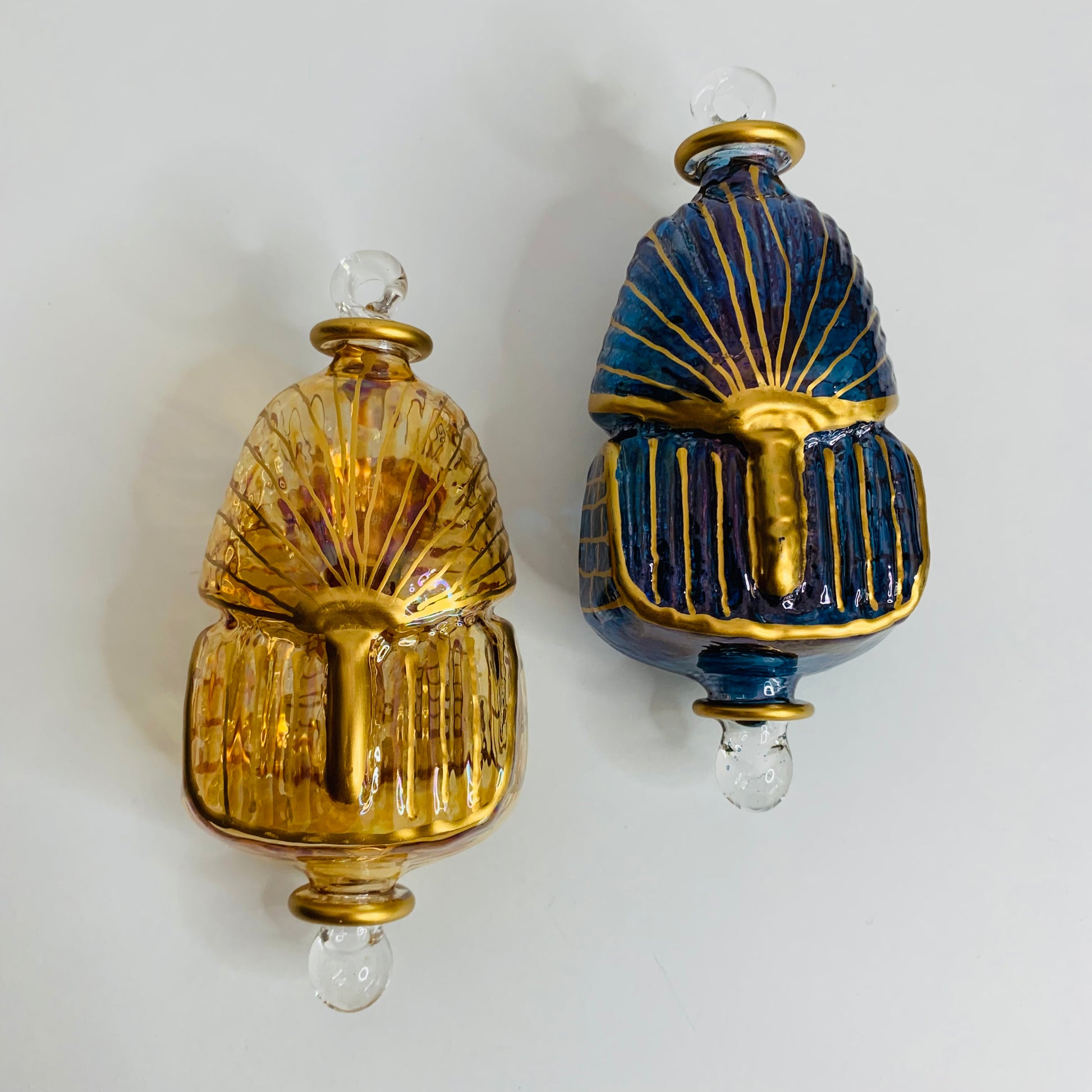 Blown Glass Ornament - Mask of King Tut Gold