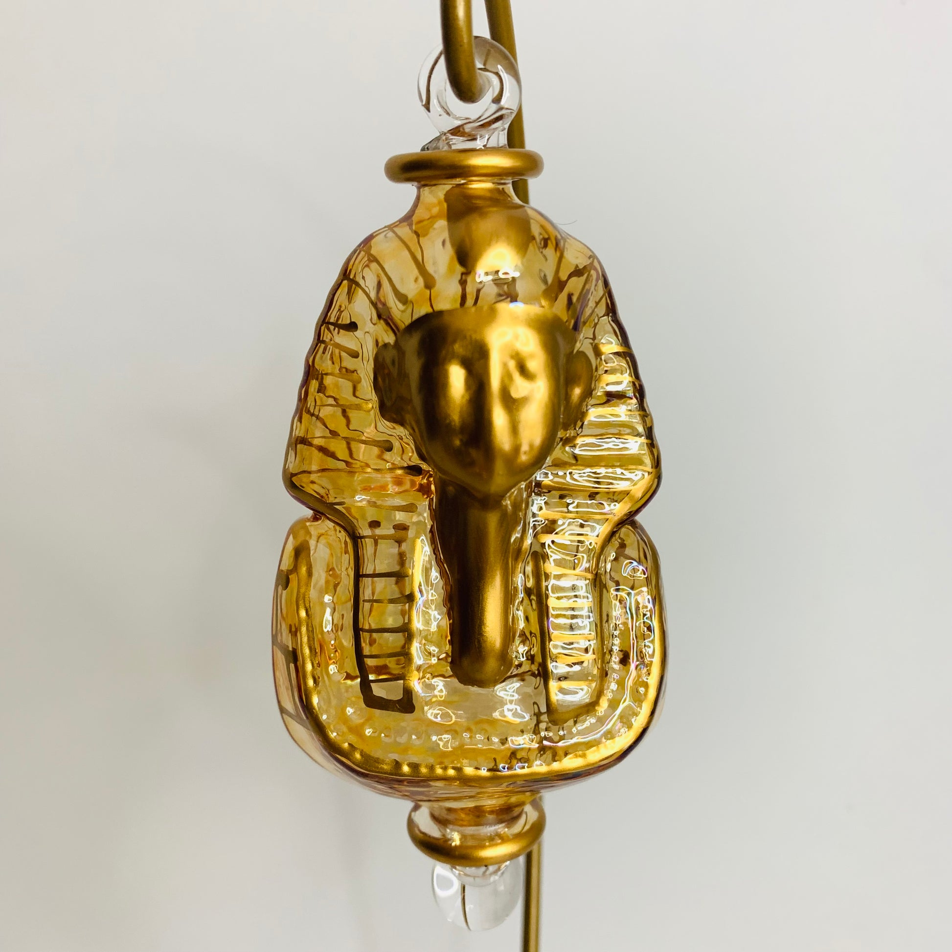 Blown Glass Ornament - Mask of King Tut Gold