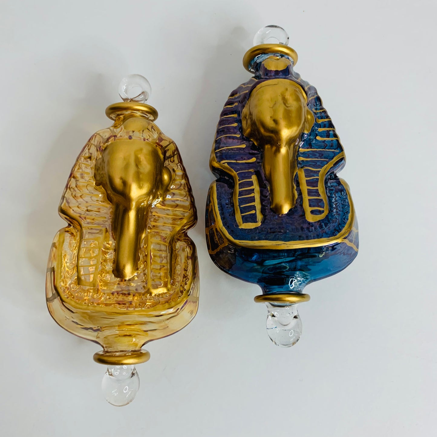 Blown Glass Ornament - Mask of King Tut Gold