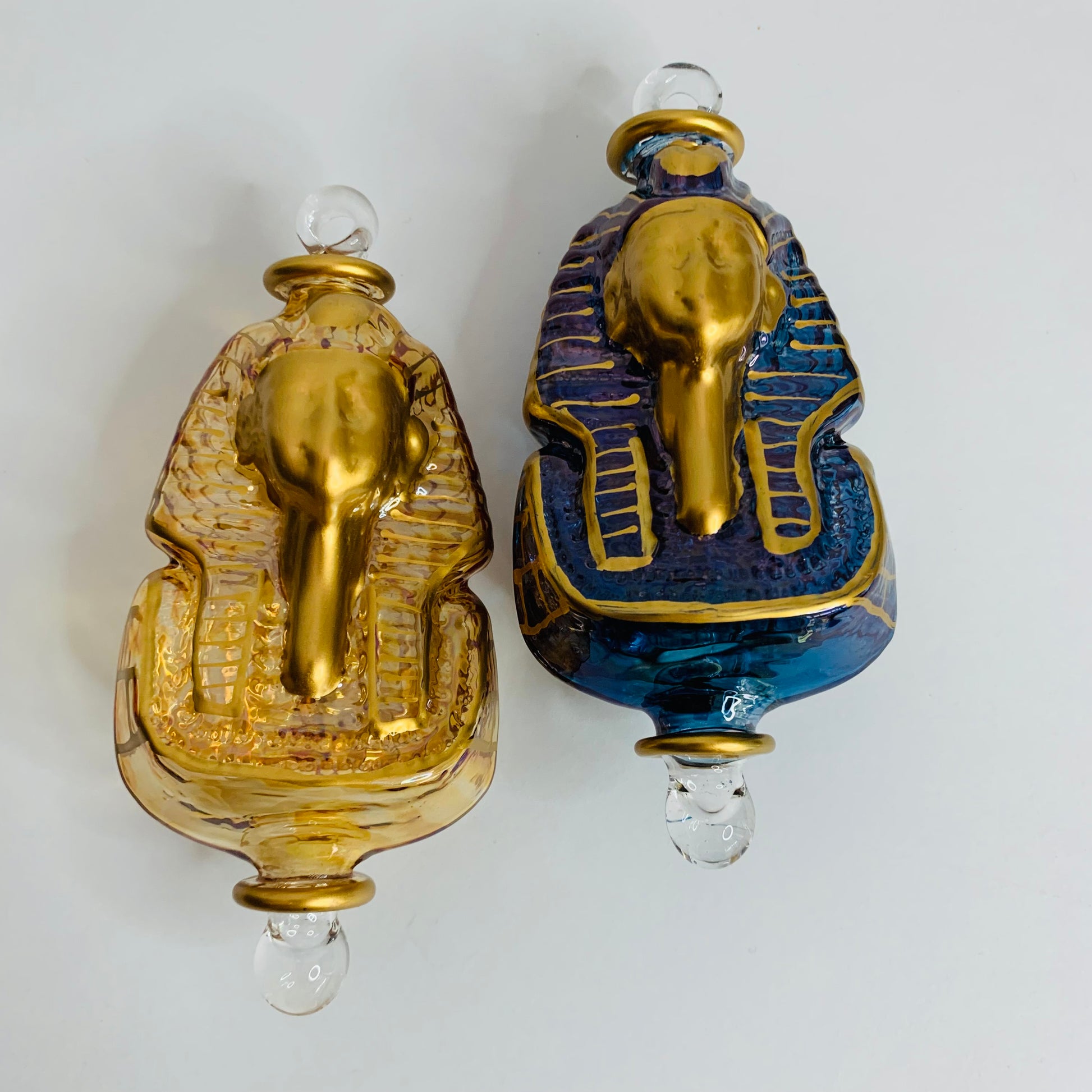 Blown Glass Ornament - Mask of King Tut Gold