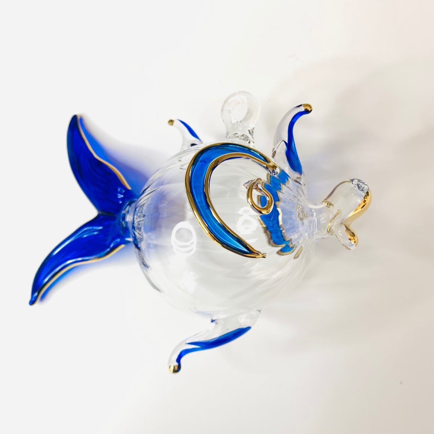 Blown Glass Ornament - Balloon Fish Blue
