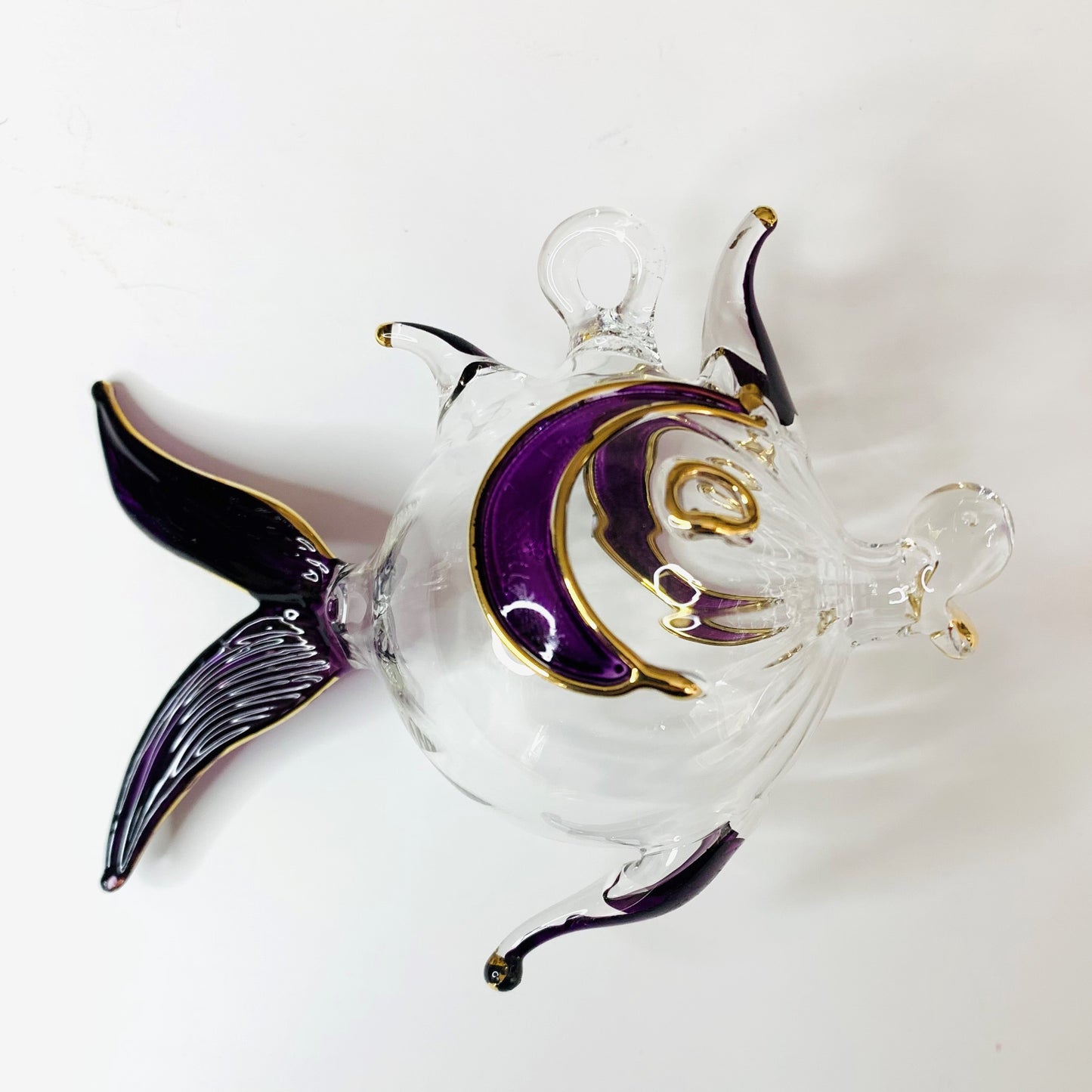 Blown Glass Ornament - Balloon Fish Mauve