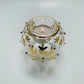 Blown Glass Candle Holder - Gold Snow Flake with Colors