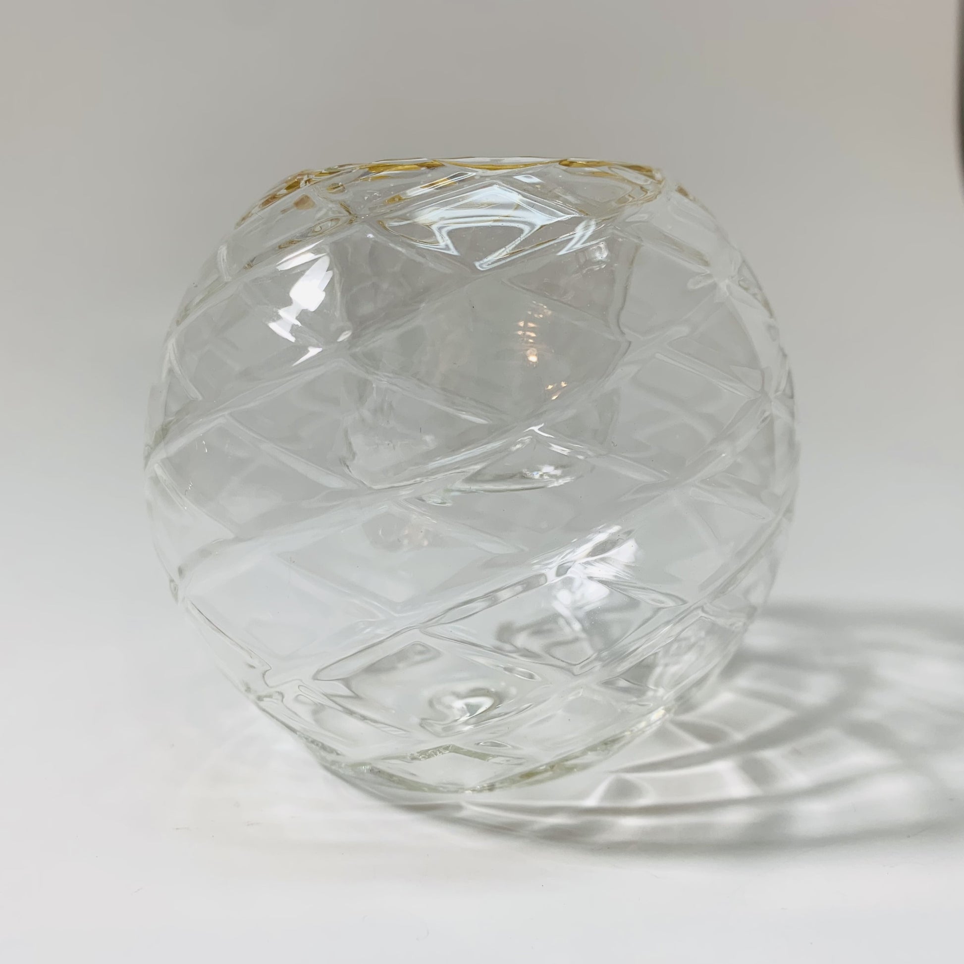 Blown Glass Candle Holder - Harlequin Clear