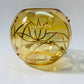 Blown Glass Candle Holder - Lotus Yellow