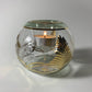 Blown Glass Candle Holder - Palm Leaf Green