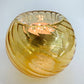 Blown Glass Candle Holder - Wavy Amber