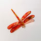 Blown Glass Ornament - Dragonfly Yellow & Red Variegated