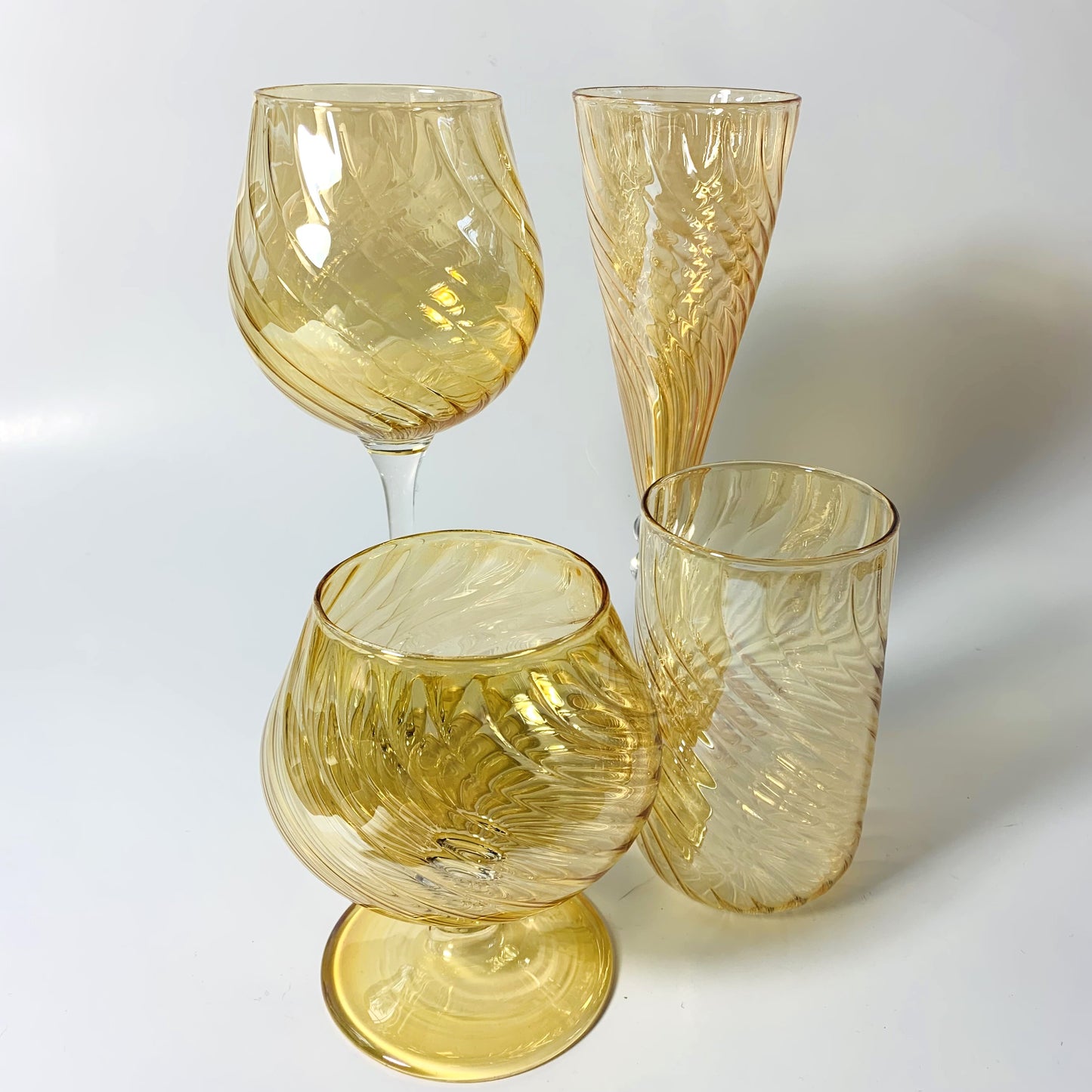 Blown Glass Cognac Glass - Iridescent