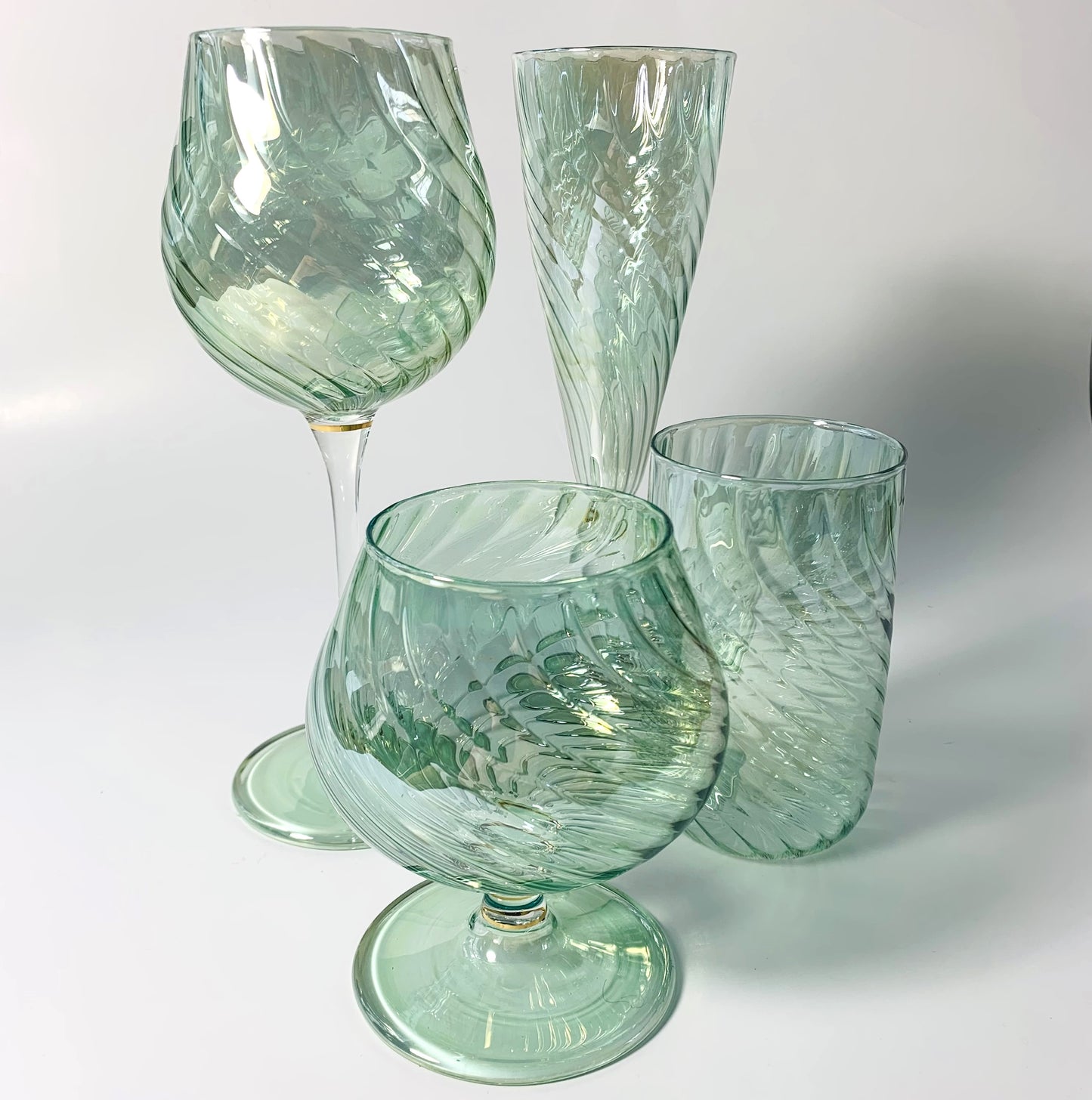 Blown Glass Cognac Glass - Iridescent