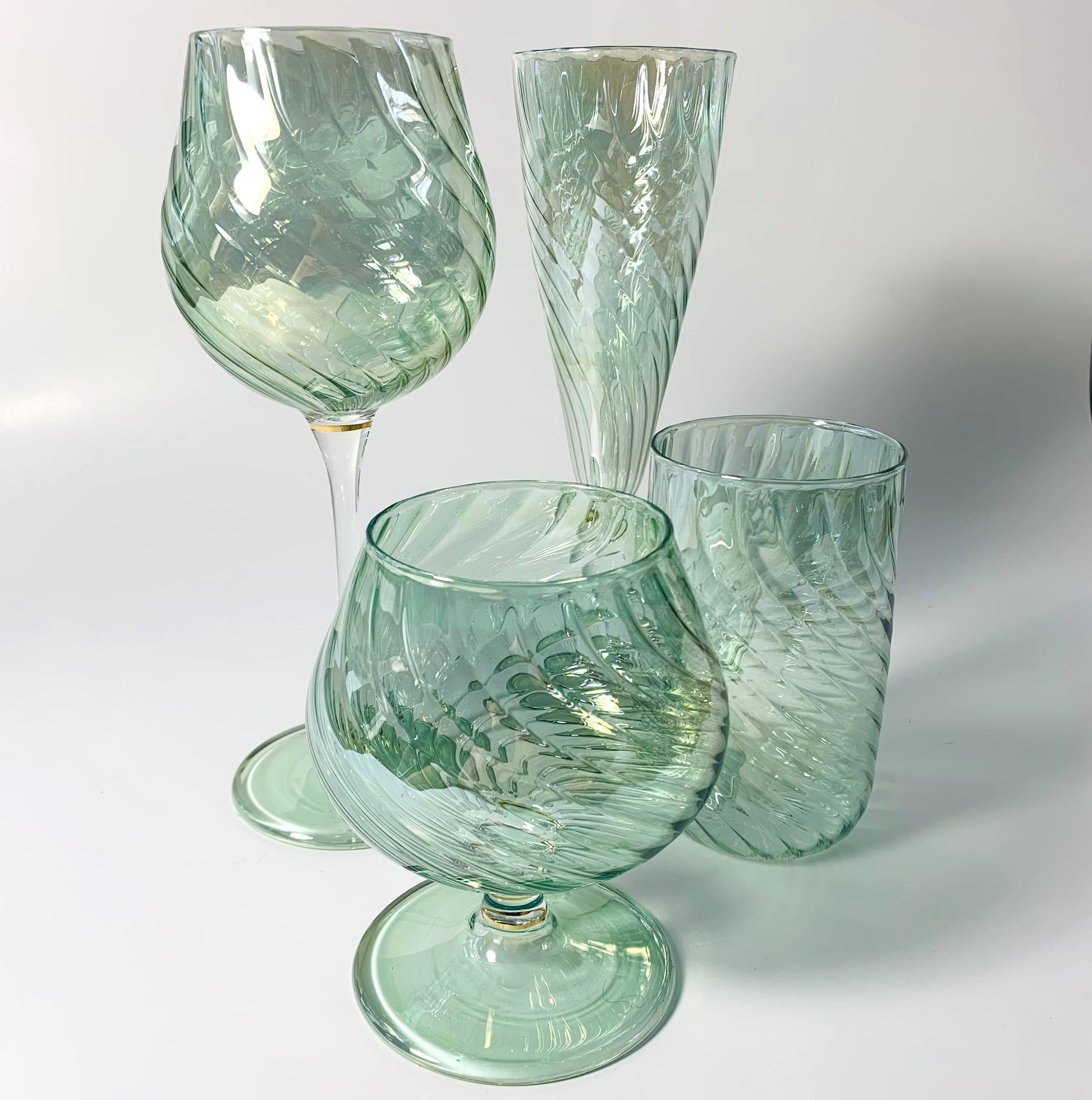 Blown Glass Cognac Glass - Iridescent