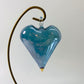 Blown Glass Ornament - Heart: Light Blue