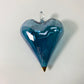 Blown Glass Ornament - Heart: Light Blue