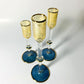 Long Stem Blown Glass Candle Holder - Tulip Yellow