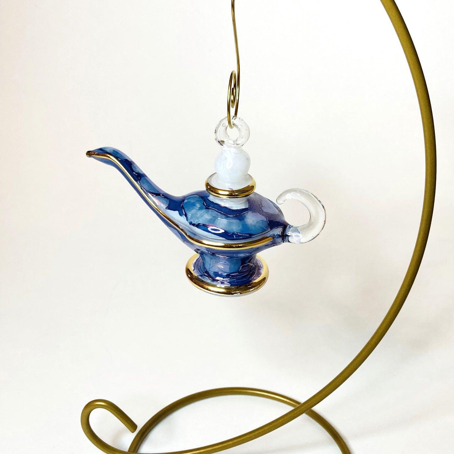 Blown Glass Ornament - Aladdin's Lantern Blue