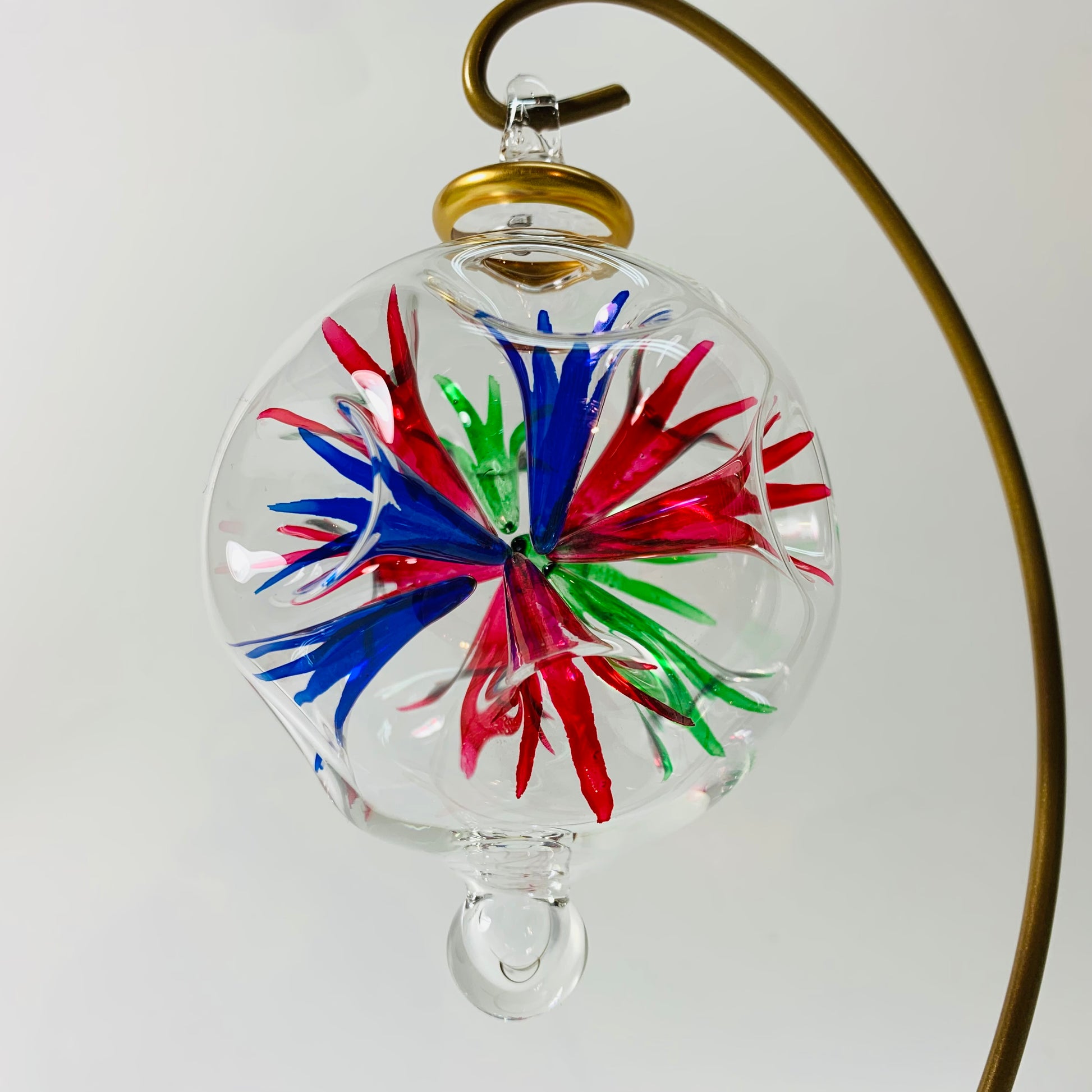 Blown Glass Ornament - Blossoms Multi