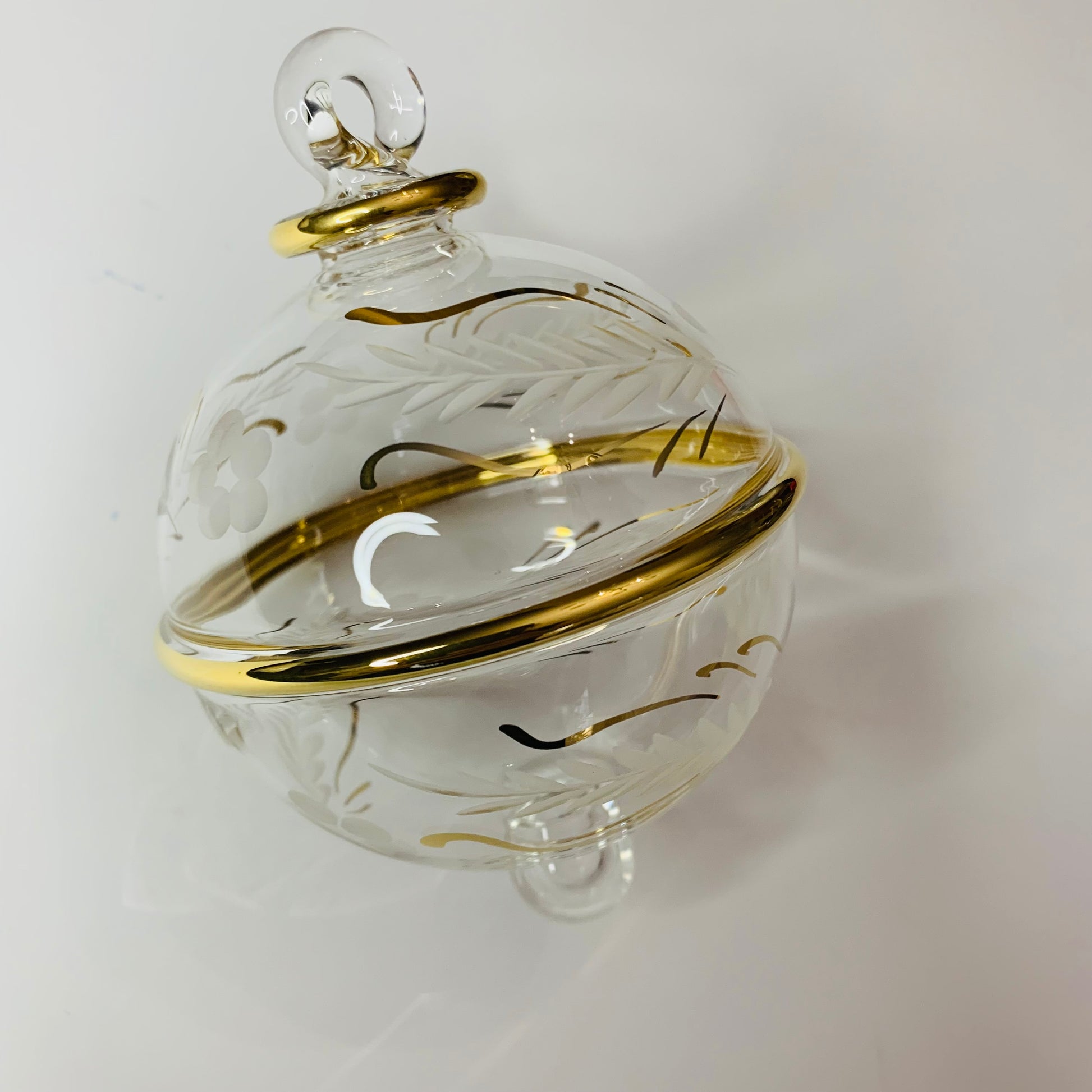 Blown Glass Ornament - Delicate Flowers