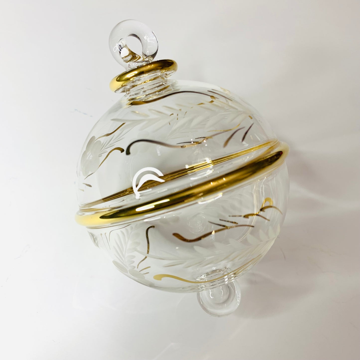 Blown Glass Ornament - Delicate Flowers