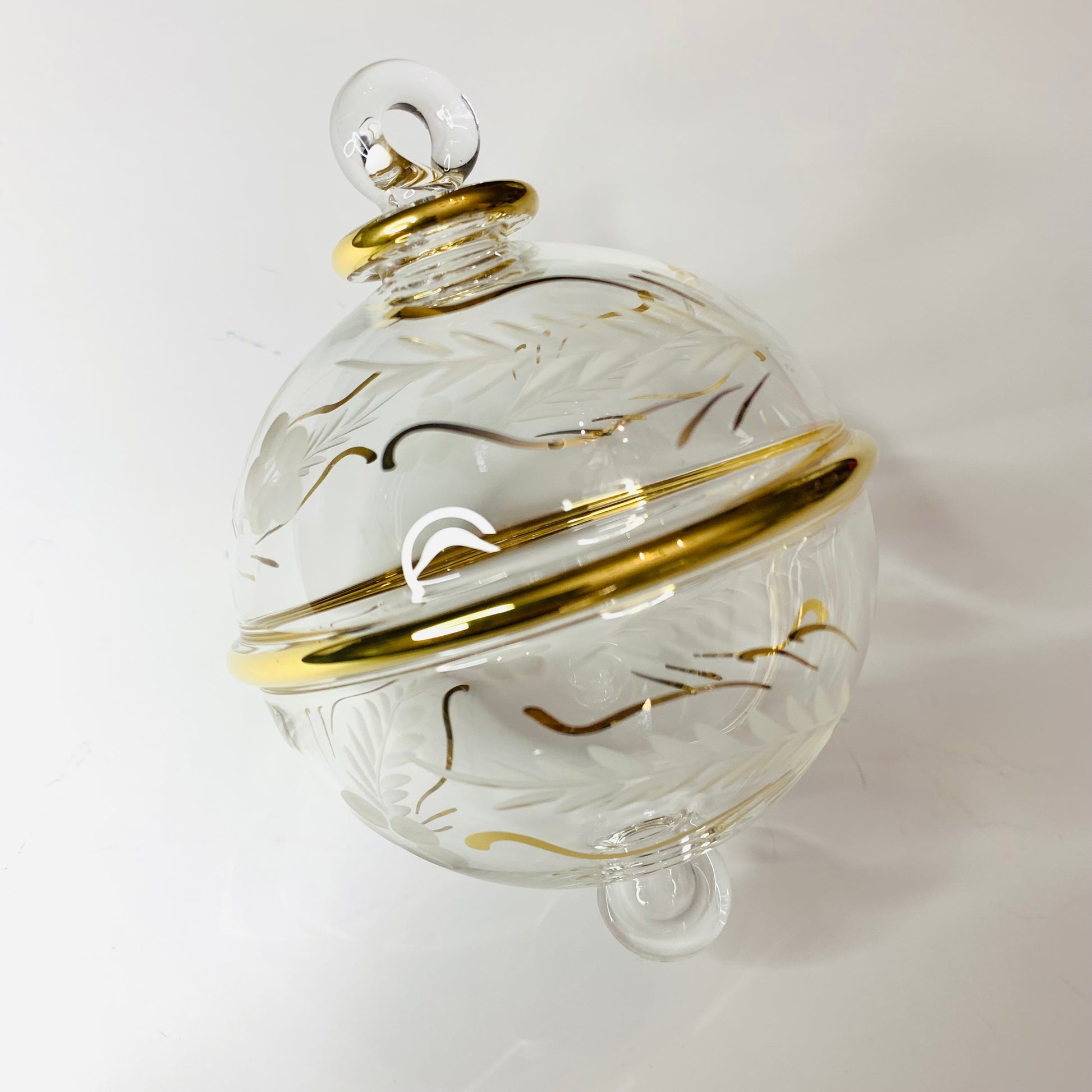 Blown Glass Ornament - Delicate Flowers