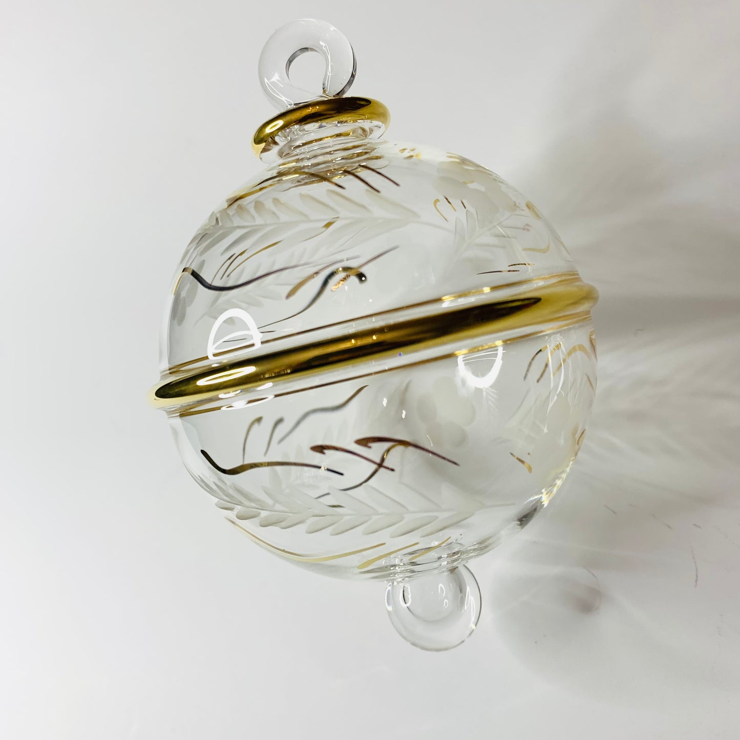 Blown Glass Ornament - Delicate Flowers