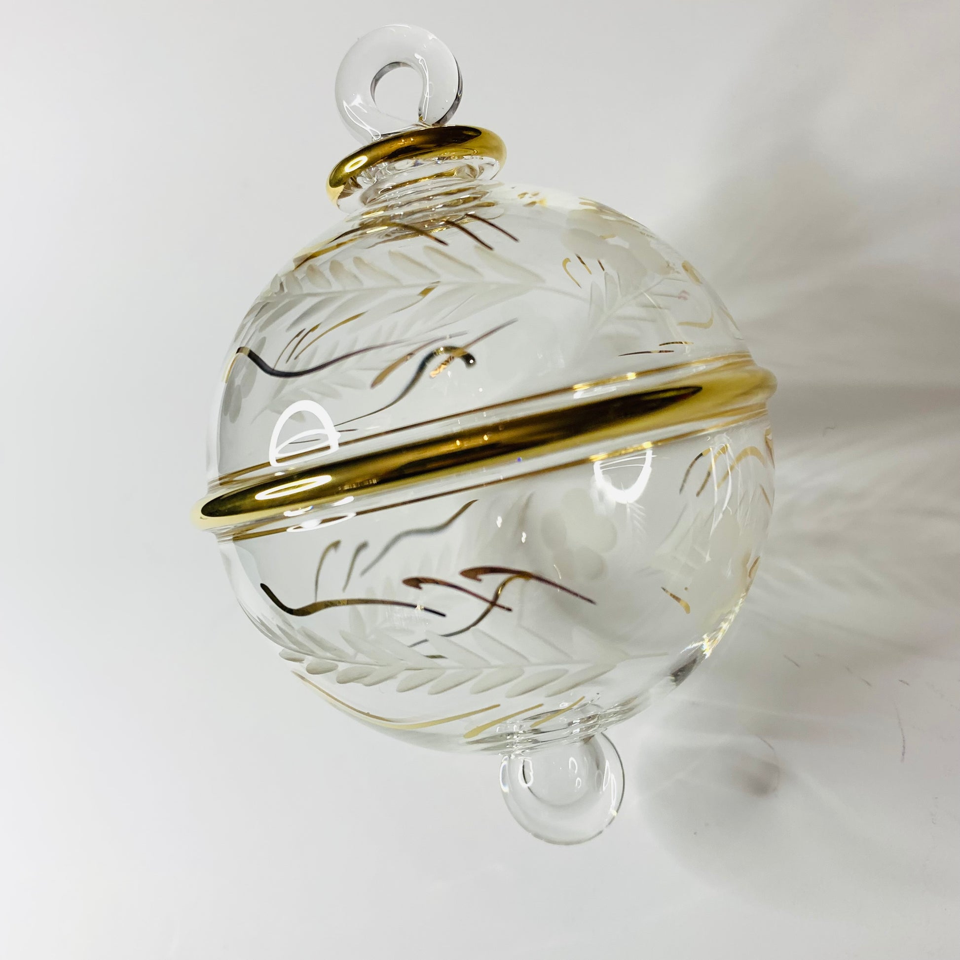 Blown Glass Ornament - Delicate Flowers