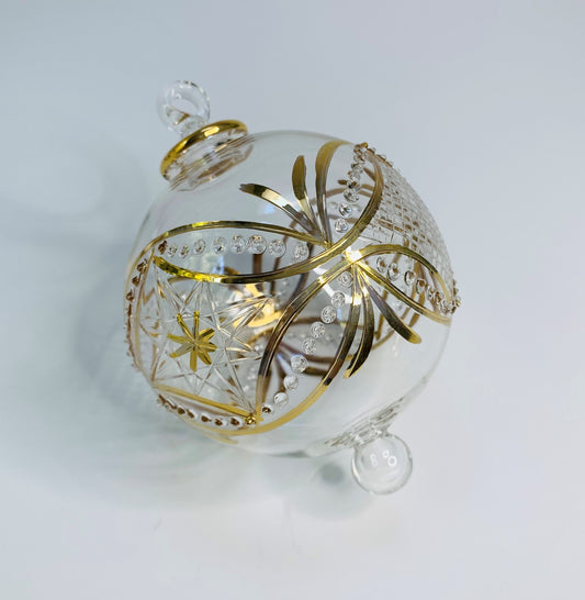 Blown Glass Ornament - Gold Carousel