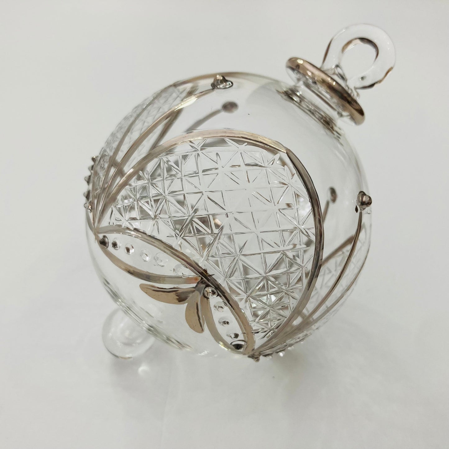 Blown Glass Ornament - Gothic Arch Silver