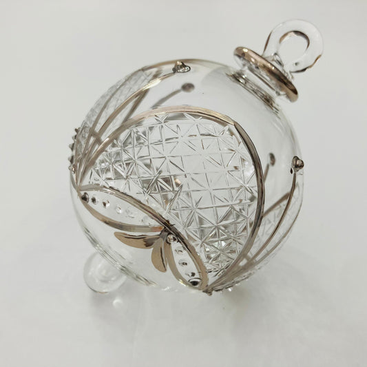 Blown Glass Ornament - Gothic Arch Silver