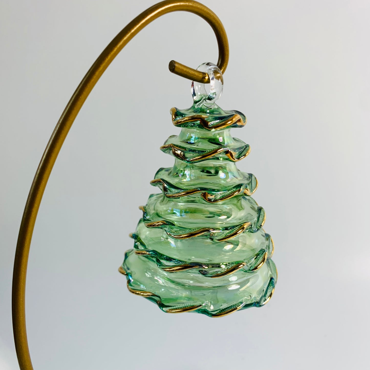 Blown Glass Ornament - Green Spruce Tree