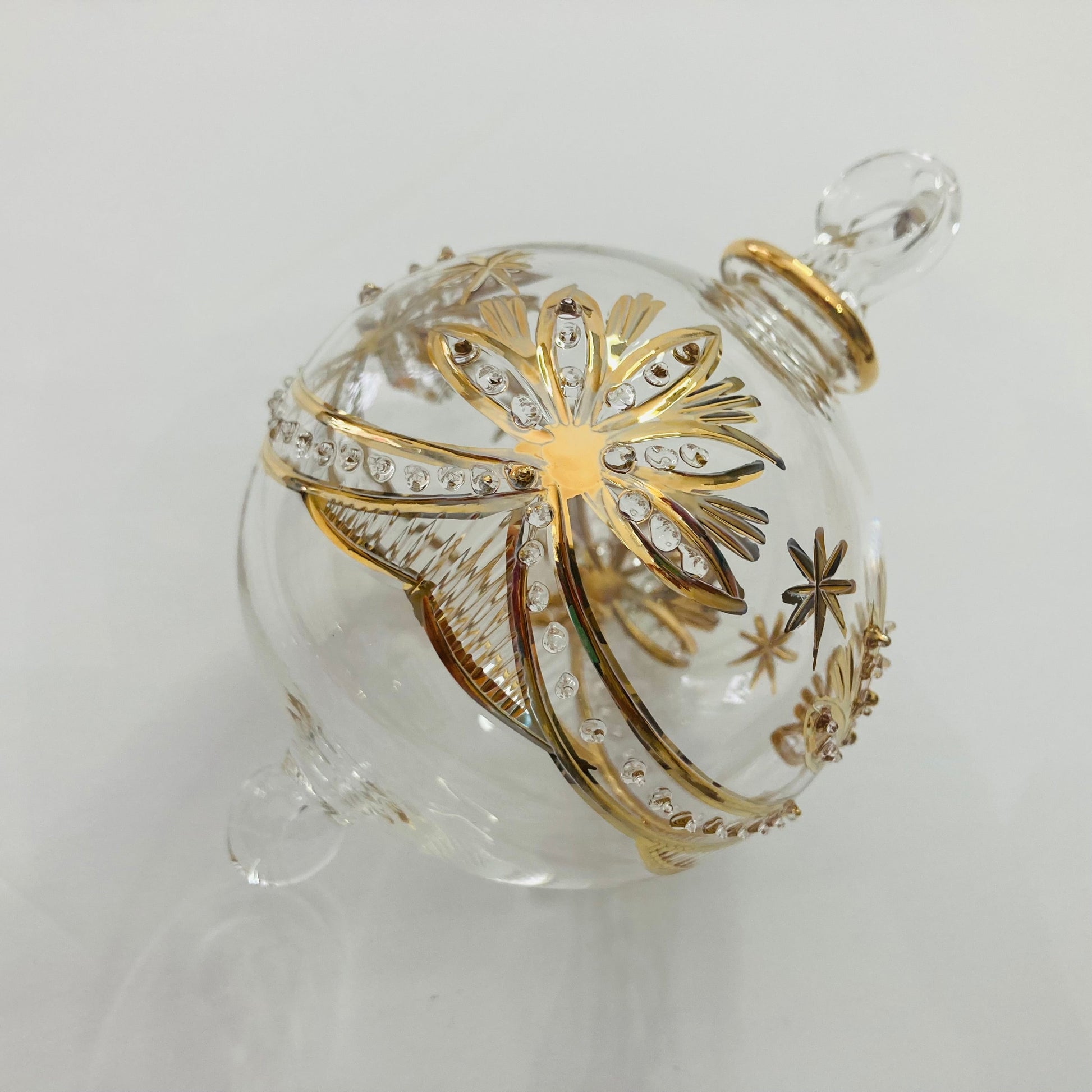 Blown Glass Ornament - Lotus Garland Gold