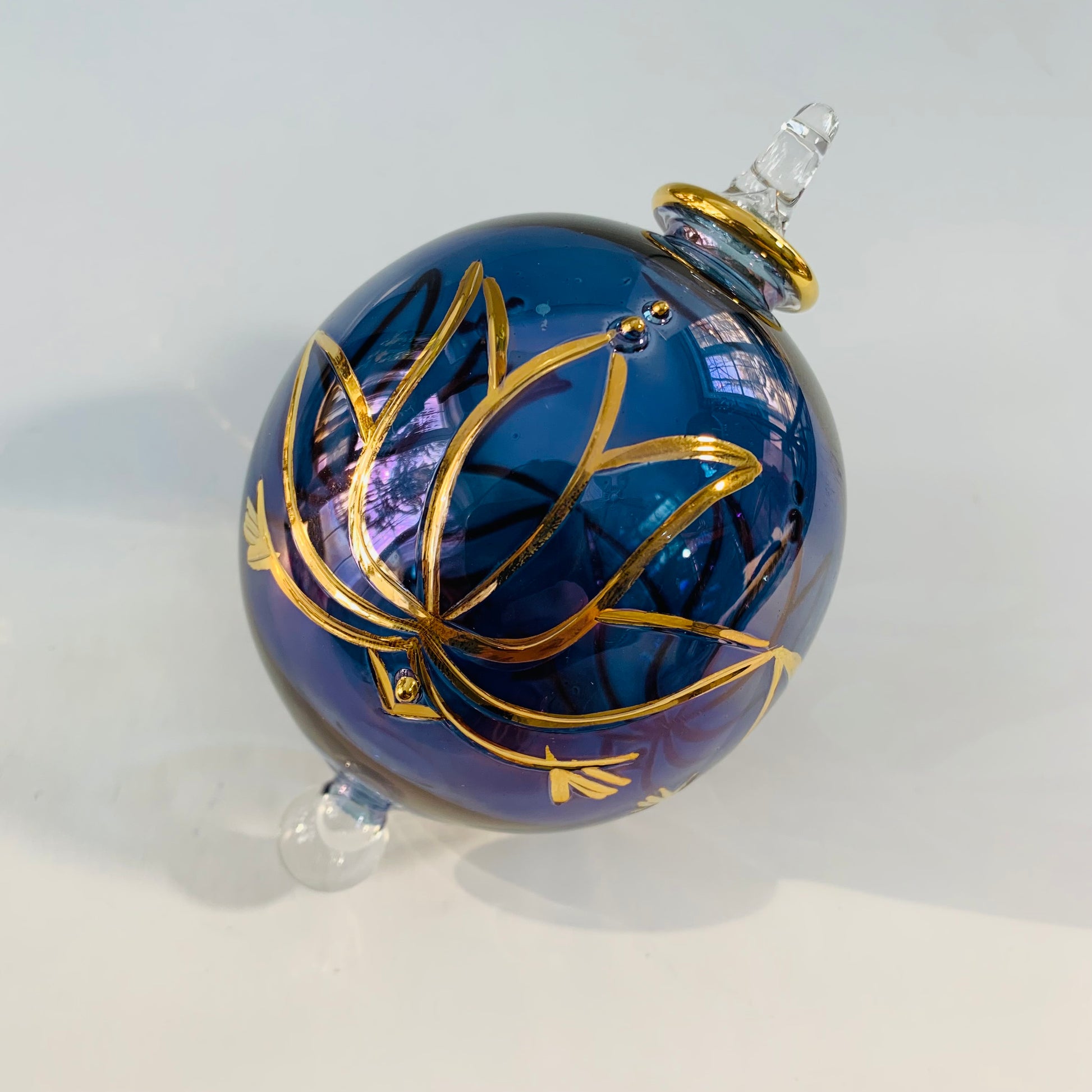 Blown Glass Ornament - Colored Lotus