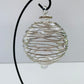 Blown Glass Ornament - Silver Spiral