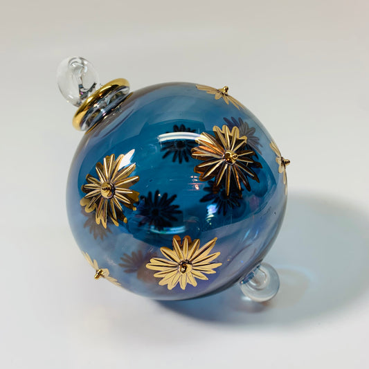 Blown Glass Ornament - Starry Blue Sky