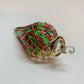 Blown Glass Ornament - Swirl Green & Red